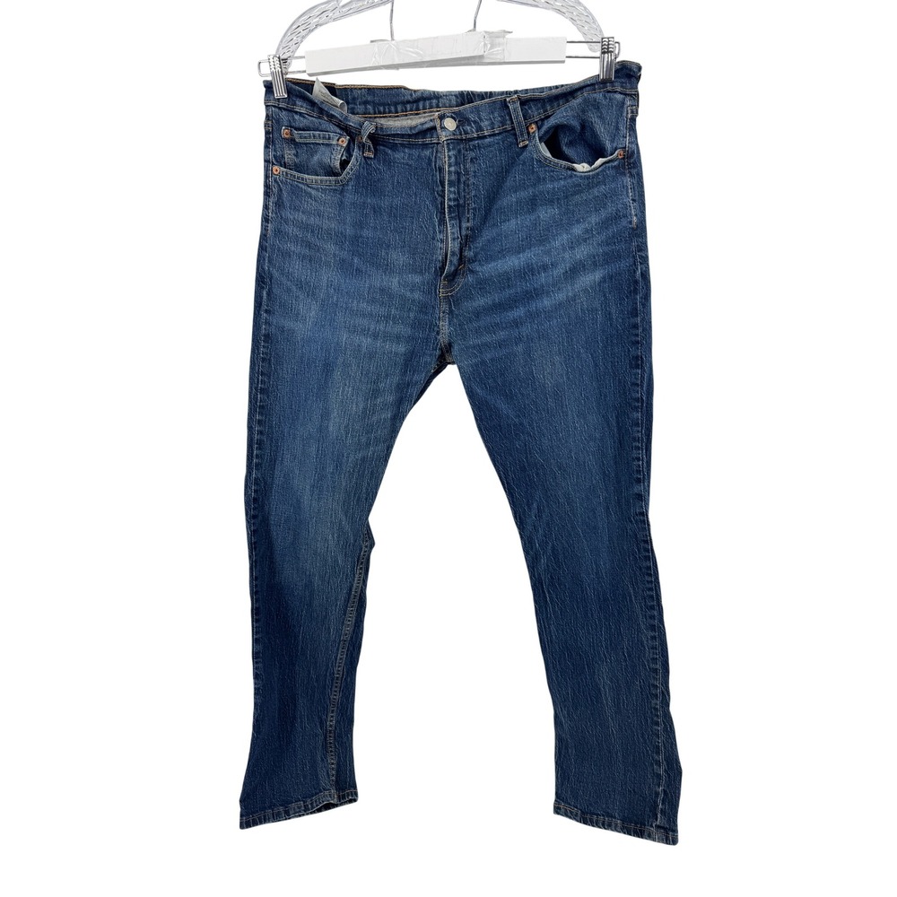 Levis 505 Regular Fit Jeans Mens 40x32 Blue Straight Leg Denim Pants 8684